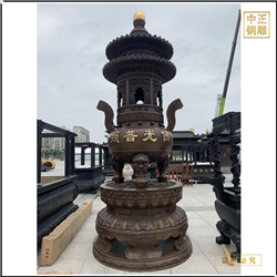 供應道觀長方形銅香爐