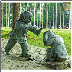 廣場(chǎng)小孩捉迷藏景觀(guān)雕塑